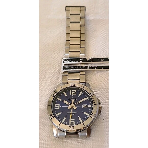 Casio MTP-VD01D-2B Enticer Series Blue Dial Stainless Steel Men Watch Needs Batt - Picture 8 of 8